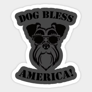 DOG BLESS AMERICA Sticker